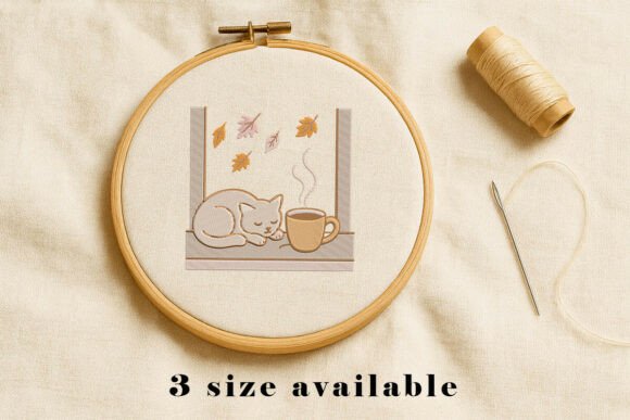 Cat Coffee Window Embroidery File Review