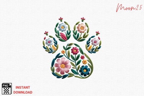 Floral Paw Print Embroidery PNG: A Seller's Review