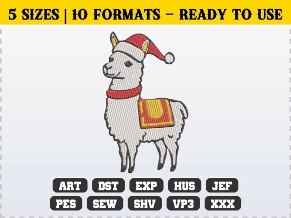Funny Llama Santa Christmas Embroidery Review