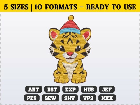 Nursery Cute Tiger Christmas Embroidery Review
