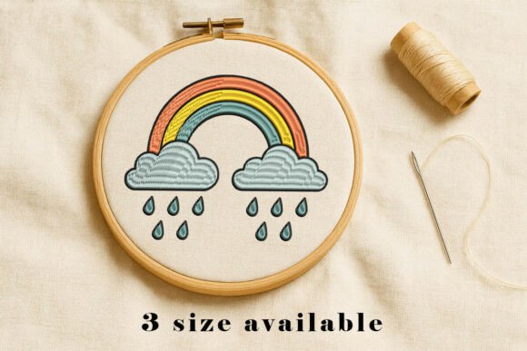 Rainbow Cloud Rain Embroidery Design Review