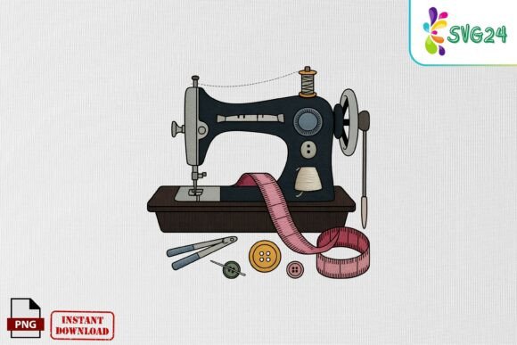 Sewing Machine Tools Embroidery PNG for Holiday Collections