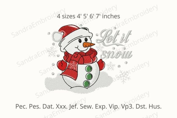 Snowman Let It Snow Embroidery Design Review