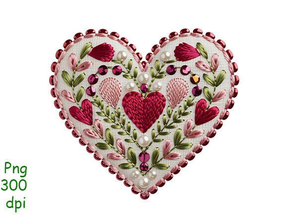 Valentine Embroidery Heart PNG Craft Review